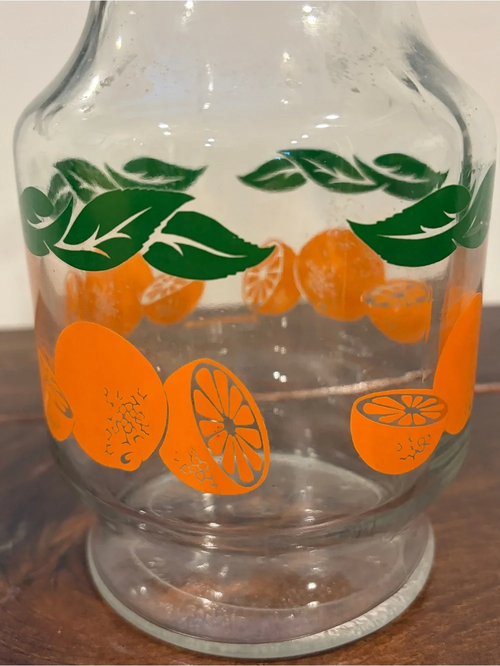 Vintage Anchor Hocking Orange Juice Carafe Pitcher Glass 1987 Citrus Retro